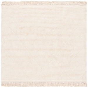 Safavieh Easy Care Hand-woven Cotton Area Rug With Diamond Pattern And Fringe Detail For Timeless Decor Ivory Recyclyed Cotton Pile Ecr213a-6sq