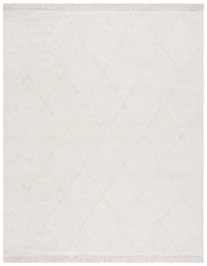 Safavieh Easy Care Hand-woven Cotton Area Rug With Diamond Pattern And Fringe Detail For Timeless Decor Ivory Recyclyed Cotton Pile Ecr213a-6sq