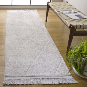 Safavieh Easy Care Hand-woven Cotton Area Rug With Diamond Pattern And Fringe Detail For Timeless Decor Grey Recyclyed Cotton Pile Ecr213f-6