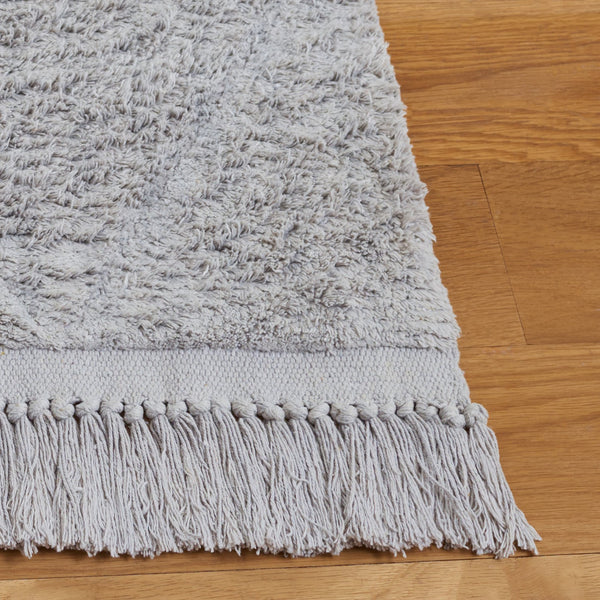 Safavieh Easy Care Hand-woven Cotton Area Rug With Diamond Pattern And Fringe Detail For Timeless Decor Grey Recyclyed Cotton Pile Ecr213f-6