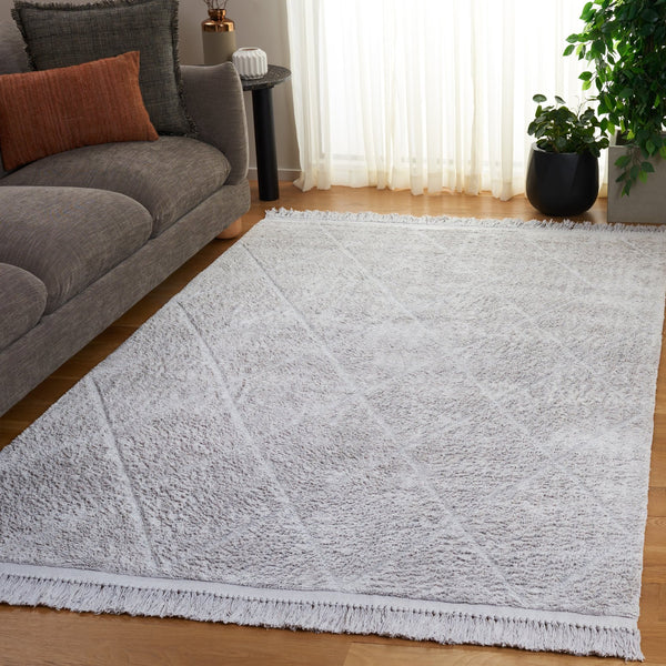 Safavieh Easy Care Hand-woven Cotton Area Rug With Diamond Pattern And Fringe Detail For Timeless Decor Grey Recyclyed Cotton Pile Ecr213f-6