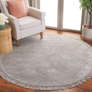 Safavieh Easy Care Hand-woven Cotton Area Rug With Diamond Pattern And Fringe Detail For Timeless Decor Grey Recyclyed Cotton Pile Ecr213f-6