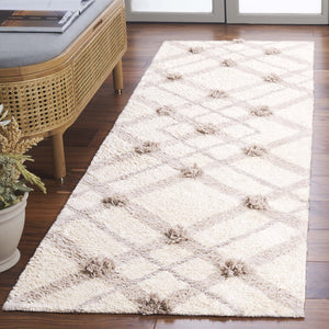 Safavieh Easy Care 6' Square Area Rug - Handwoven Sustainable Luxury With Chic Lattice Design For Modern Homes Ivory ,Beige Recyclyed Cotton Pile Ecr215a-6
