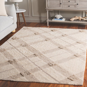 Safavieh Easy Care 6' Square Area Rug - Handwoven Sustainable Luxury With Chic Lattice Design For Modern Homes Ivory ,Beige Recyclyed Cotton Pile Ecr215a-6