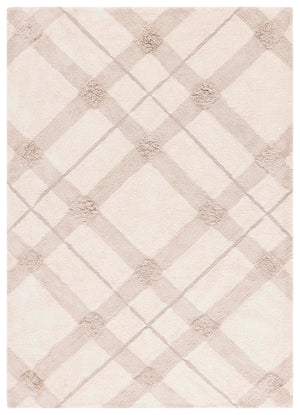 Safavieh Easy Care 6' Square Area Rug - Handwoven Sustainable Luxury With Chic Lattice Design For Modern Homes Ivory ,Beige Recyclyed Cotton Pile Ecr215a-6