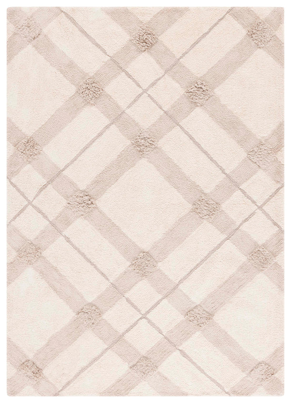 Safavieh Easy Care 6' Square Area Rug - Handwoven Sustainable Luxury With Chic Lattice Design For Modern Homes Ivory ,Beige Recyclyed Cotton Pile Ecr215a-6