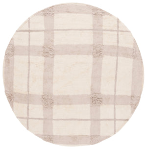 Safavieh Easy Care 6' Square Area Rug - Handwoven Sustainable Luxury With Chic Lattice Design For Modern Homes Ivory ,Beige Recyclyed Cotton Pile Ecr215a-6