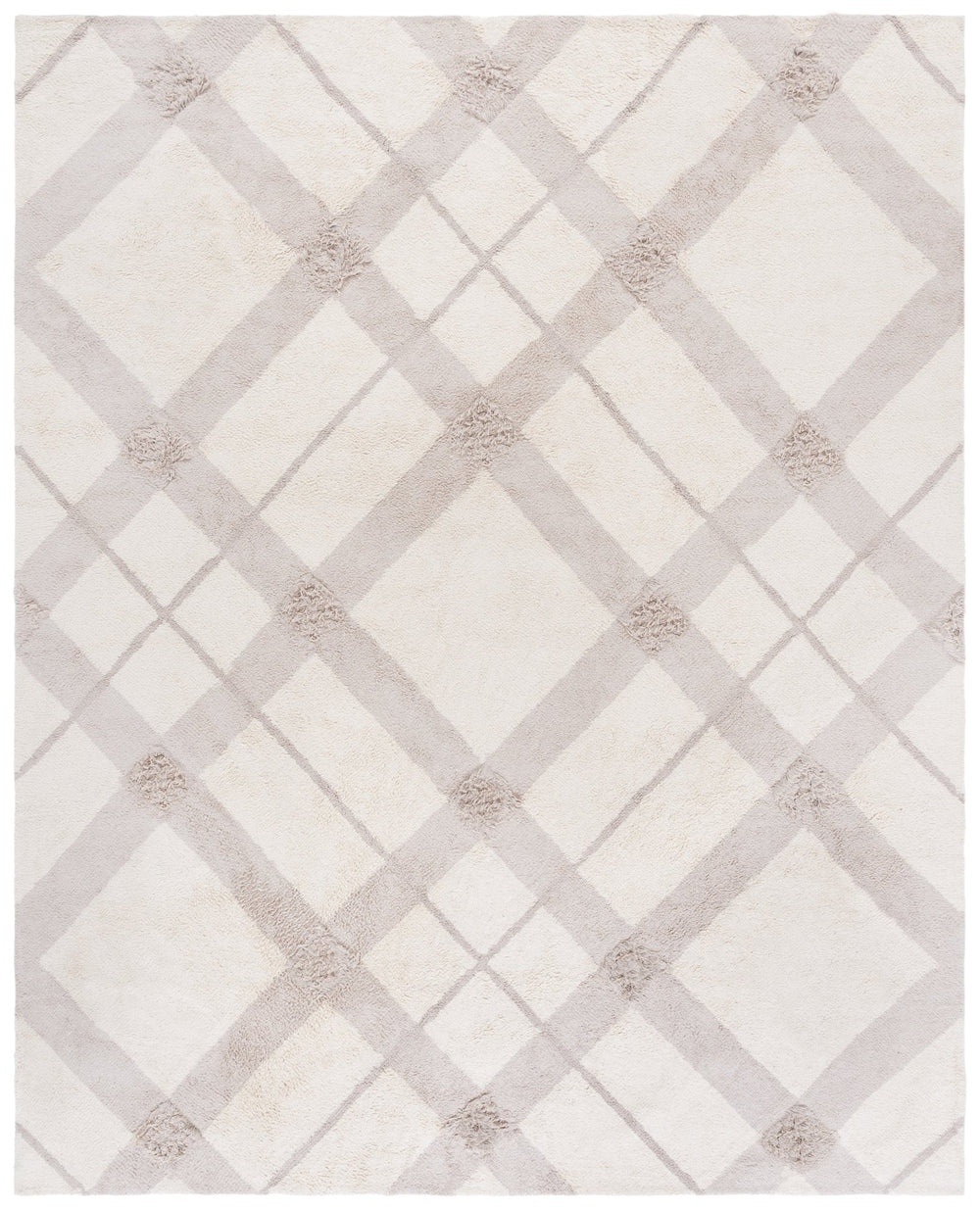 Safavieh Easy Care 6' Square Area Rug - Handwoven Sustainable Luxury With Chic Lattice Design For Modern Homes Ivory ,Beige Recyclyed Cotton Pile Ecr215a-6