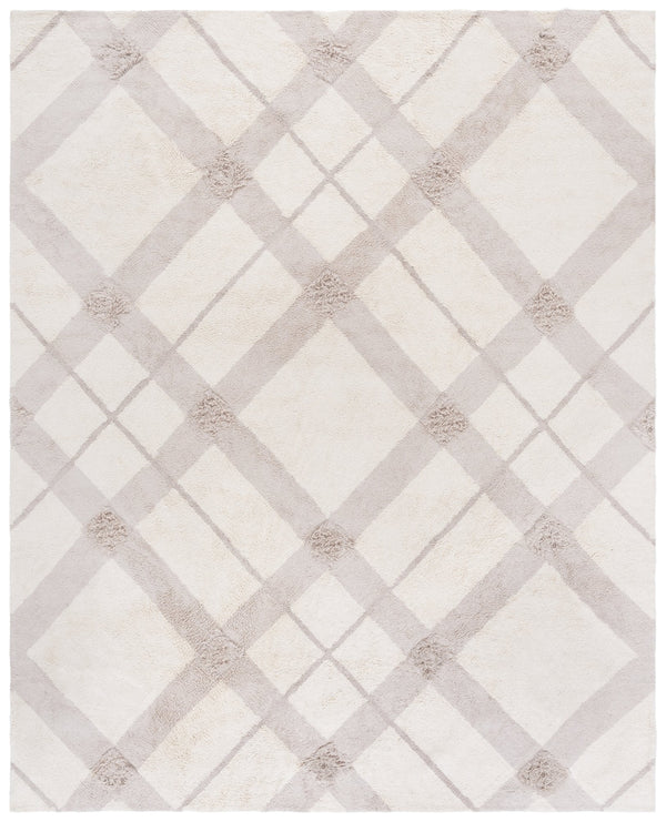 Safavieh Easy Care 6' Square Area Rug - Handwoven Sustainable Luxury With Chic Lattice Design For Modern Homes Ivory ,Beige Recyclyed Cotton Pile Ecr215a-6