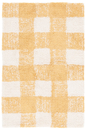 Safavieh Easy Handwoven Area Rug - Sustainable Modern Elegance With Unique Geometric Design For Your Home Ivory ,Gold Recyclyed Cotton Pile Ecr216d-28