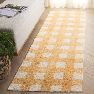 Safavieh Easy Handwoven Area Rug - Sustainable Modern Elegance With Unique Geometric Design For Your Home Ivory ,Gold Recyclyed Cotton Pile Ecr216d-28