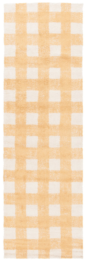 Safavieh Easy Handwoven Area Rug - Sustainable Modern Elegance With Unique Geometric Design For Your Home Ivory ,Gold Recyclyed Cotton Pile Ecr216d-28
