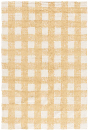 Safavieh Easy Handwoven Area Rug - Sustainable Modern Elegance With Unique Geometric Design For Your Home Ivory ,Gold Recyclyed Cotton Pile Ecr216d-28