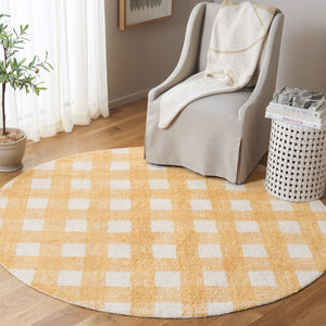 Safavieh Easy Handwoven Area Rug - Sustainable Modern Elegance With Unique Geometric Design For Your Home Ivory ,Gold Recyclyed Cotton Pile Ecr216d-28