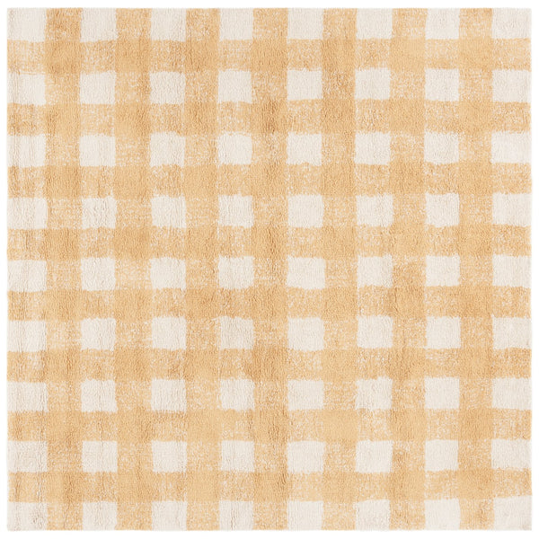 Safavieh Easy Handwoven Area Rug - Sustainable Modern Elegance With Unique Geometric Design For Your Home Ivory ,Gold Recyclyed Cotton Pile Ecr216d-28