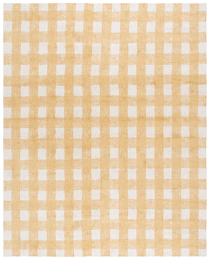 Safavieh Easy Handwoven Area Rug - Sustainable Modern Elegance With Unique Geometric Design For Your Home Ivory ,Gold Recyclyed Cotton Pile Ecr216d-28