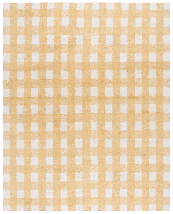 Safavieh Easy Handwoven Area Rug - Sustainable Modern Elegance With Unique Geometric Design For Your Home Ivory ,Gold Recyclyed Cotton Pile Ecr216d-28