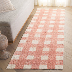 Safavieh Easy Handwoven Area Rug - Sustainable Modern Elegance With Unique Geometric Design For Your Home Ivory ,Rust Recyclyed Cotton Pile Ecr216p-8