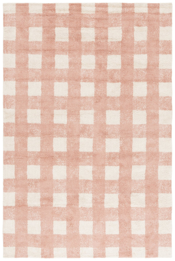 Safavieh Easy Handwoven Area Rug - Sustainable Modern Elegance With Unique Geometric Design For Your Home Ivory ,Rust Recyclyed Cotton Pile Ecr216p-8