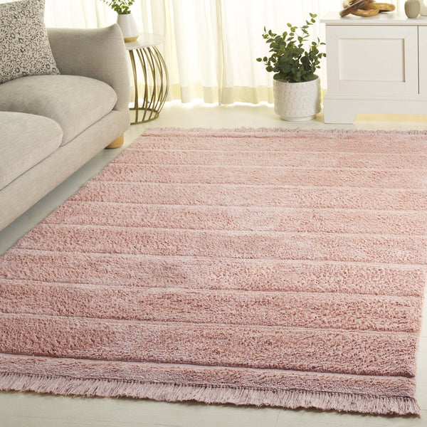 Safavieh Easy Hand Woven Modern Area Rug: Sustainable Comfort & Contemporary Style For Your Home Decor Pink Recyclyed Cotton Pile Ecr217u-6sq