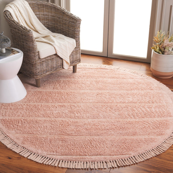 Safavieh Easy Hand Woven Modern Area Rug: Sustainable Comfort & Contemporary Style For Your Home Decor Pink Recyclyed Cotton Pile Ecr217u-6sq