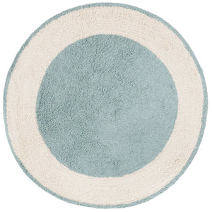 Safavieh Easy Care Artisan-crafted Area Rug - Sustainable Recycled Cotton, Hand-tufted Elegance For Home Ivory ,Turquoise Recycled Cotton Ecr220k-5r