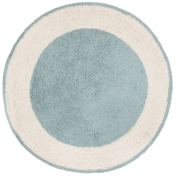 Safavieh Easy Care Artisan-crafted Area Rug - Sustainable Recycled Cotton, Hand-tufted Elegance For Home Ivory ,Turquoise Recycled Cotton Ecr220k-5r