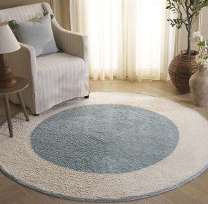 Safavieh Easy Care Artisan-crafted Area Rug - Sustainable Recycled Cotton, Hand-tufted Elegance For Home Ivory ,Turquoise Recycled Cotton Ecr220k-5r