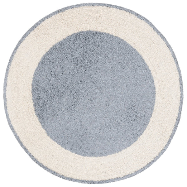 Safavieh Easy Care Artisan-crafted Area Rug - Sustainable Recycled Cotton, Hand-tufted Elegance For Home Ivory ,Blue Recycled Cotton Ecr220m-4r
