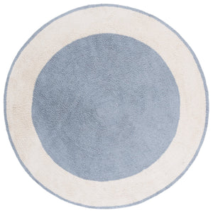 Safavieh Easy Care Artisan-crafted Area Rug - Sustainable Recycled Cotton, Hand-tufted Elegance For Home Ivory ,Blue Recycled Cotton Ecr220m-4r