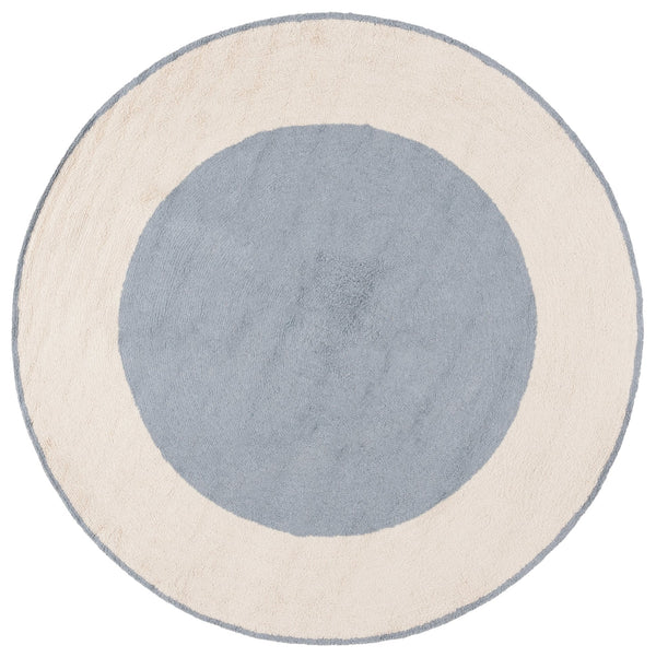 Safavieh Easy Care Artisan-crafted Area Rug - Sustainable Recycled Cotton, Hand-tufted Elegance For Home Ivory ,Blue Recycled Cotton Ecr220m-4r