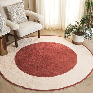 Safavieh Easy Care Artisan-crafted Area Rug - Sustainable Recycled Cotton, Hand-tufted Elegance For Home Ivory ,Rust Recycled Cotton Ecr220p-3r