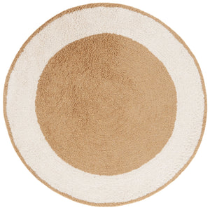 Safavieh Easy Care Artisan-crafted Area Rug - Sustainable Recycled Cotton, Hand-tufted Elegance For Home Ivory ,Light Brown Recycled Cotton Ecr220t-5r