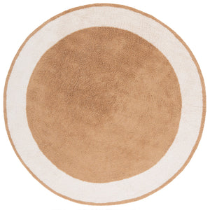 Safavieh Easy Care Artisan-crafted Area Rug - Sustainable Recycled Cotton, Hand-tufted Elegance For Home Ivory ,Light Brown Recycled Cotton Ecr220t-5r
