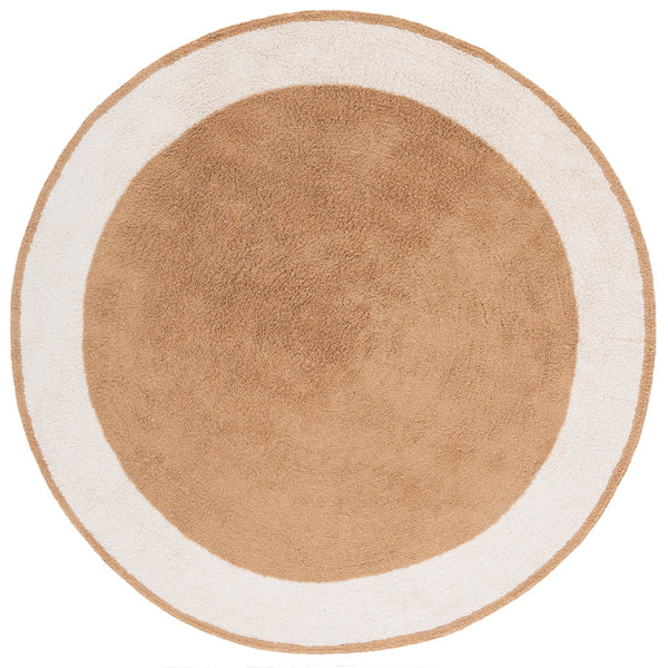 Safavieh Easy Care Artisan-crafted Area Rug - Sustainable Recycled Cotton, Hand-tufted Elegance For Home Ivory ,Light Brown Recycled Cotton Ecr220t-5r