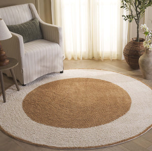 Safavieh Easy Care Artisan-crafted Area Rug - Sustainable Recycled Cotton, Hand-tufted Elegance For Home Ivory ,Light Brown Recycled Cotton Ecr220t-5r