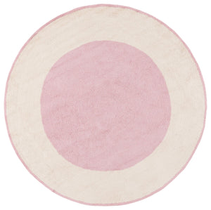 Safavieh Easy Care Artisan-crafted Area Rug - Sustainable Recycled Cotton, Hand-tufted Elegance For Home Ivory ,Pink Recycled Cotton Ecr220u-5r