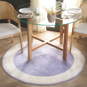 Safavieh Easy Care Artisan-crafted Area Rug - Sustainable Recycled Cotton, Hand-tufted Elegance For Home Ivory ,Lilac Recycled Cotton Ecr220v-3r