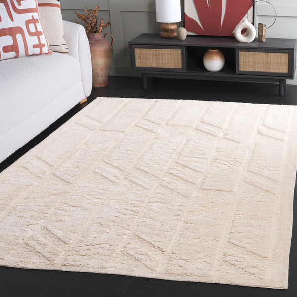 Safavieh Easy Care Sophisticated Medium Rectangle Area Rug - Elegant Geometric Design For Modern Spaces Ivory Recycled Cotton Ecr223a-5