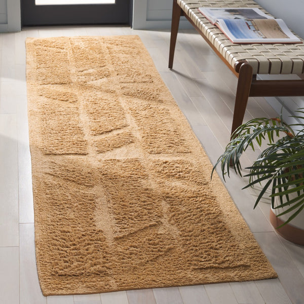 Safavieh Easy Modern Area Rug - Elegant Geometric Design, Eco-friendly Cotton, Luxurious Underfoot Comfort Light Brown Recycled Cotton Ecr223t-3