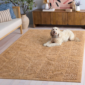 Safavieh Easy Modern Area Rug - Elegant Geometric Design, Eco-friendly Cotton, Luxurious Underfoot Comfort Light Brown Recycled Cotton Ecr223t-3