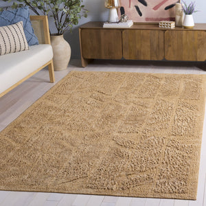 Safavieh Easy Care Sophisticated Medium Rectangle Area Rug - Elegant Geometric Design For Modern Spaces Light Brown Recycled Cotton Ecr223t-5