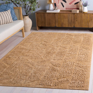 Safavieh Easy Modern Area Rug - Elegant Geometric Design, Eco-friendly Cotton, Luxurious Underfoot Comfort Light Brown Recycled Cotton Ecr223t-3