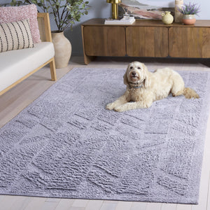 Safavieh Easy Care Sophisticated Medium Rectangle Area Rug - Elegant Geometric Design For Modern Spaces Lilac Recycled Cotton Ecr223v-5