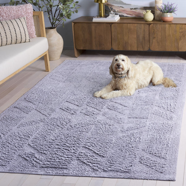 Safavieh Easy Care Sophisticated Medium Rectangle Area Rug - Elegant Geometric Design For Modern Spaces Lilac Recycled Cotton Ecr223v-5