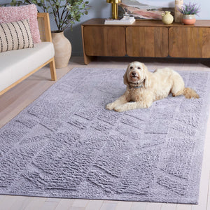 Safavieh Easy Modern Area Rug - Elegant Geometric Design, Eco-friendly Cotton, Luxurious Underfoot Comfort Lilac Recycled Cotton Ecr223v-4