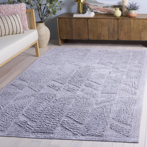 Safavieh Easy Care Sophisticated Medium Rectangle Area Rug - Elegant Geometric Design For Modern Spaces Lilac Recycled Cotton Ecr223v-5