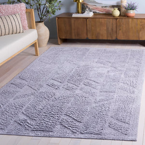 Safavieh Easy Modern Area Rug - Elegant Geometric Design, Eco-friendly Cotton, Luxurious Underfoot Comfort Lilac Recycled Cotton Ecr223v-4