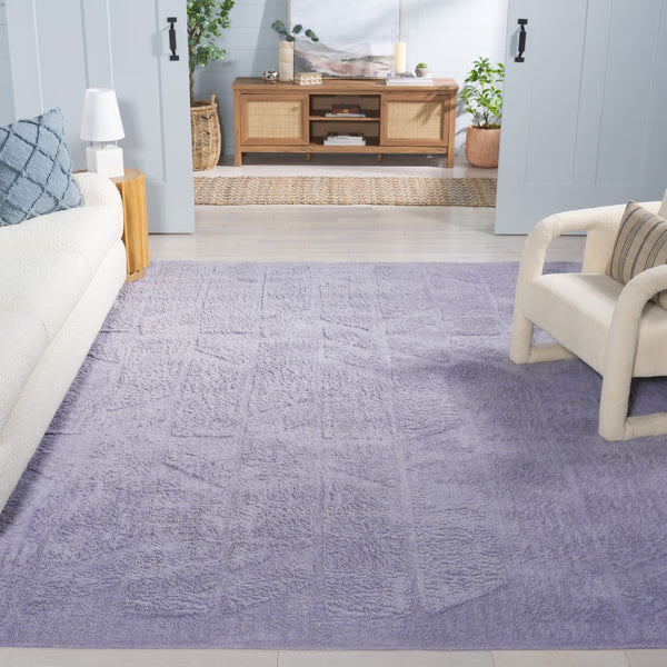 Safavieh Easy Modern Area Rug - Elegant Geometric Design, Eco-friendly Cotton, Luxurious Underfoot Comfort Lilac Recycled Cotton Ecr223v-4