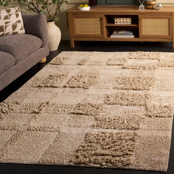 Safavieh Easy Care Handcrafted Area Rug - Sustainable Cotton, Washable, Luxurious Modern Style For Your Home Beige Recycled Cotton Ecr225b-6